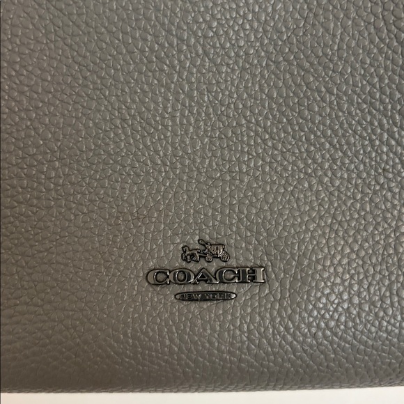 Coach Leather and Suede Shoulder Bag in Dove Gray with Gun Metal Hardware - Picture 2 of 16